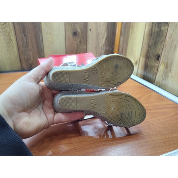 Chelsea Moreland Shoes Silver Glitter Rhinestone Girls 9M Lil Elegant Stunning - Picture 7 of 7